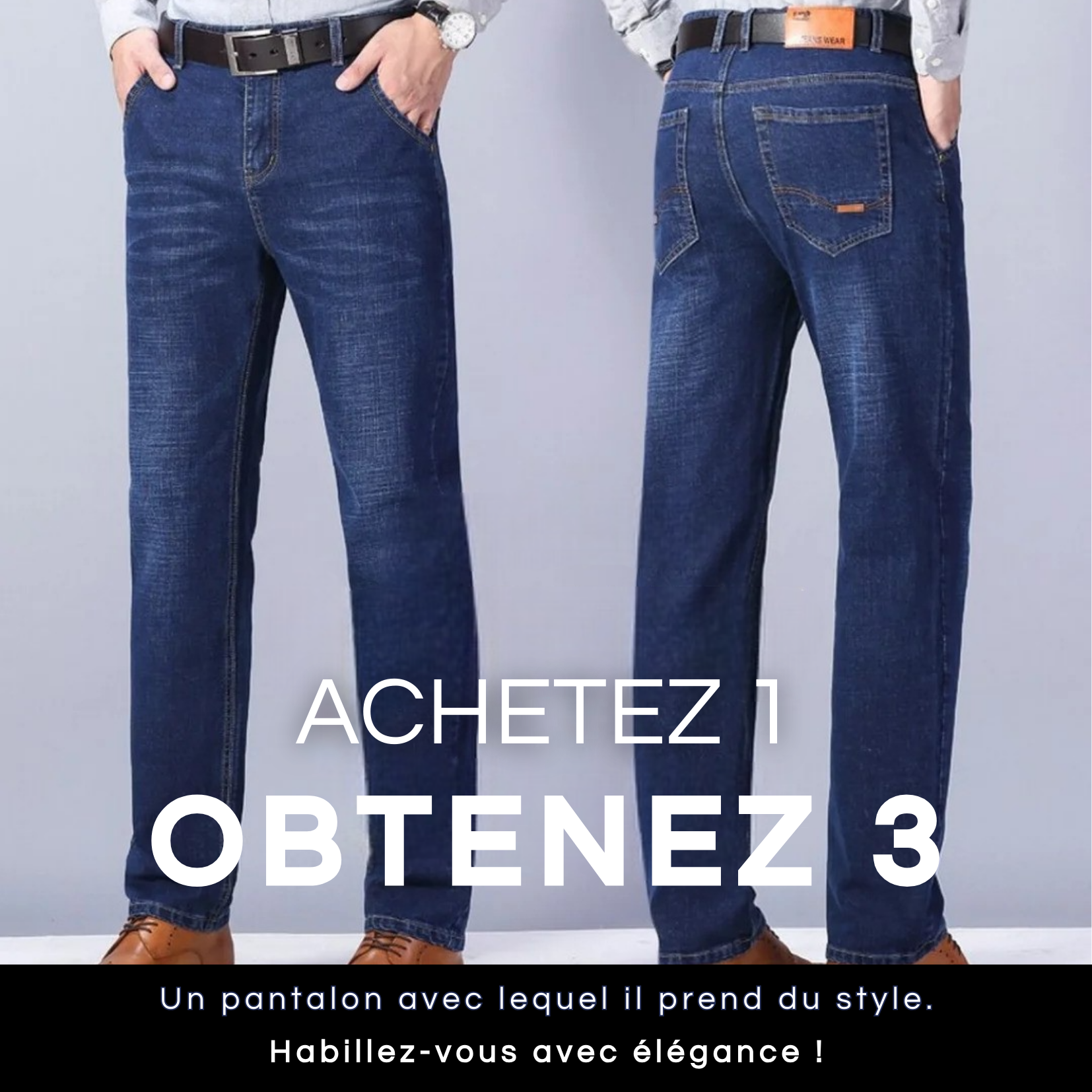 Payez 2 Prenez 3 | Pantalon Jeans® Comfort Flex + Cadeau Ceinture Masculine